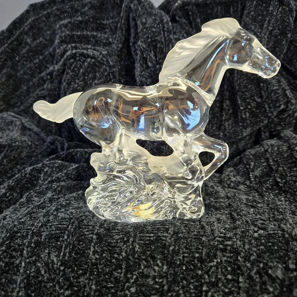 Vtg LENOX CRYSTAL RACING THE WIND PONY HORSE FIGURINE Made in Germany Crystal